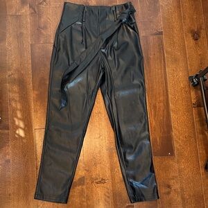 Stylish Black Faux Leather Lucy Paris womens Pants
